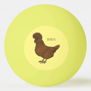 Bolinha De Ping Pong Ilustração de desenho animado de frango polado Cha