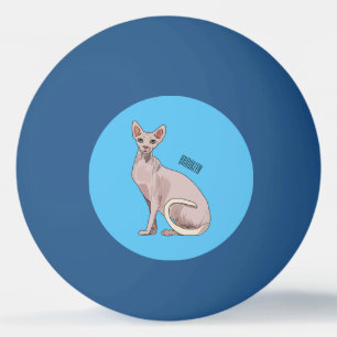 Bolinha De Ping Pong Ilustração de desenho animado de gato esphynx