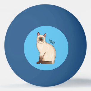 Bolinha De Ping Pong Ilustração de desenho animado de gato siamês