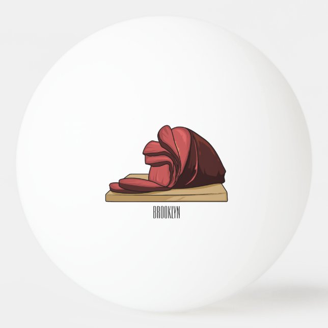Bolinha De Ping Pong Ilustração de desenho animado de Ham (Frente)