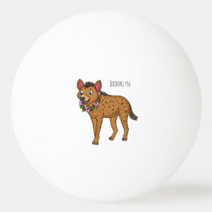 Bolinha De Ping Pong Ilustração de desenho animado de Hyena e flores