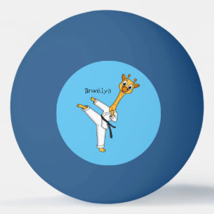Bolinha De Ping Pong Ilustração de desenho animado de Kung Fu girafa