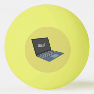 Bolinha De Ping Pong ilustração de desenho animado de laptop