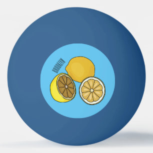 Bolinha De Ping Pong Ilustração de desenho animado de limão