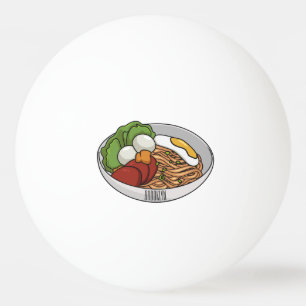 Bolinha De Ping Pong Ilustração de desenho animado de macarrão