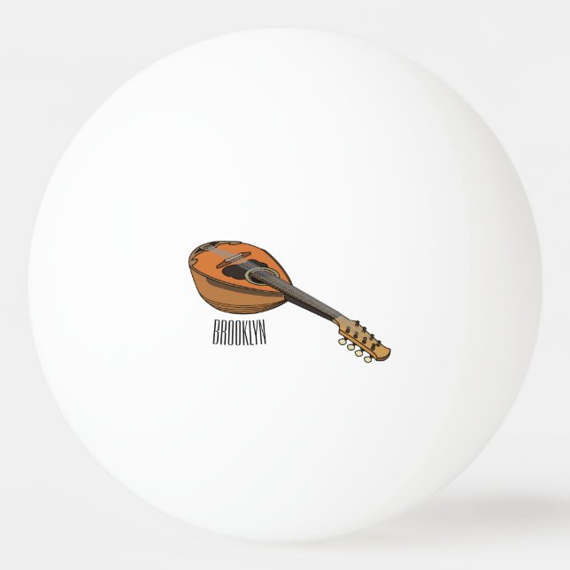 Bolinha De Ping Pong Ilustração de desenho animado de Mandolin (Frente)