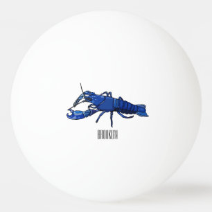 Bolinha De Ping Pong Ilustração de desenho animado de marron azul