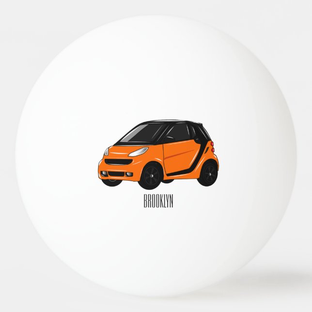 Bolinha De Ping Pong Ilustração de desenho animado de microcarro (Frente)