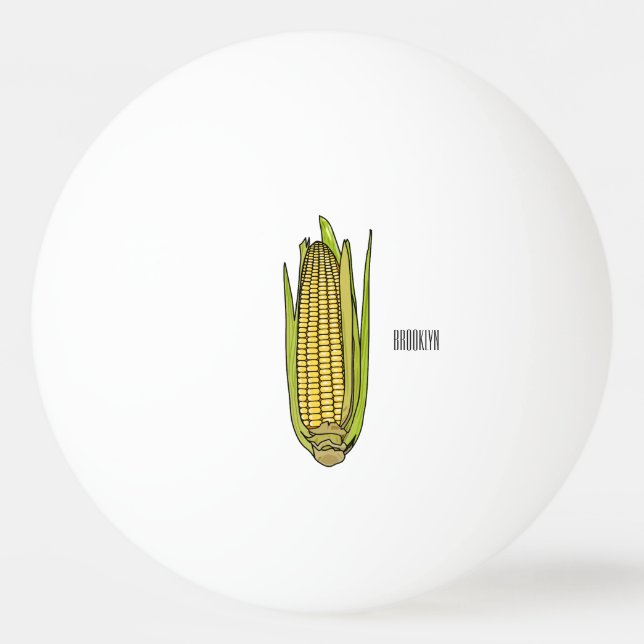 Bolinha De Ping Pong Ilustração de desenho animado de milho (Frente)