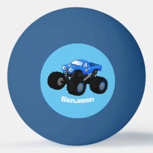 Bolinha De Ping Pong Ilustração de desenho animado de monstro azul boni
