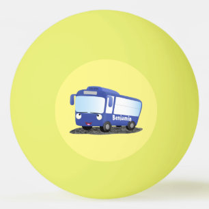 Bolinha De Ping Pong Ilustração de desenho animado de ônibus moderno az