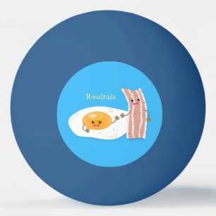 Bolinha De Ping Pong Ilustração de desenho animado de ovo e bacon em ka