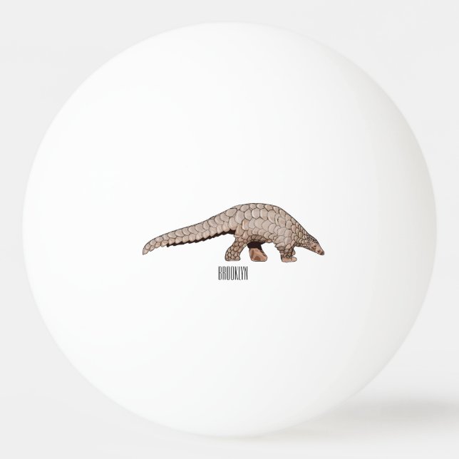 Bolinha De Ping Pong Ilustração de desenho animado de Pangolin (Frente)