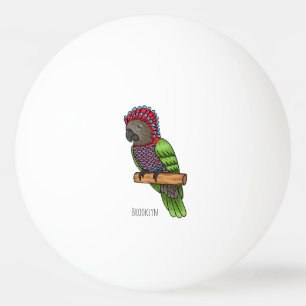 Bolinha De Ping Pong Ilustração de desenho animado de pássaros-papagaio