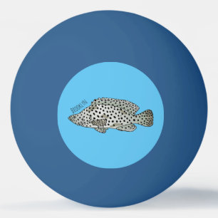 Bolinha De Ping Pong Ilustração de desenho animado de peixe-garoupa-jub