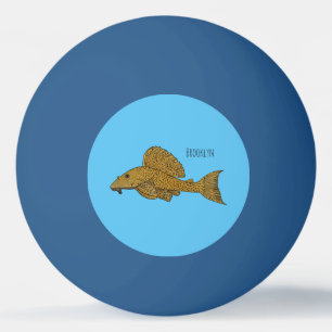 Bolinha De Ping Pong Ilustração de desenho animado de peixe-palco
