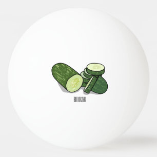 Bolinha De Ping Pong Ilustração de desenho animado de pepino