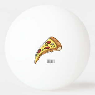 Bolinha De Ping Pong Ilustração de desenho animado de pizza