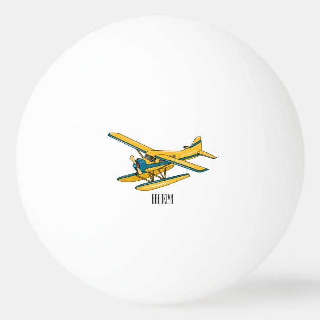 Bolinha De Ping Pong Ilustração de desenho animado de Seaplane (Frente)