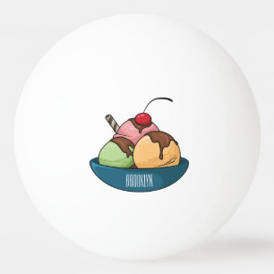 Bolinha De Ping Pong ilustração de desenho animado de sorvete