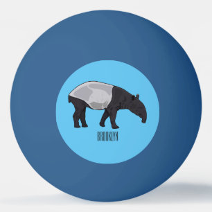 Bolinha De Ping Pong Ilustração de desenho animado de Tapir