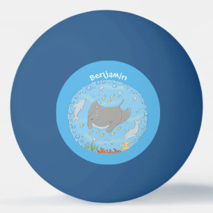 Bolinha De Ping Pong Ilustração de desenho animado de tira-manta e bo