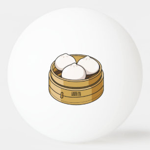 Bolinha De Ping Pong Ilustração de desenho animado Dim sum