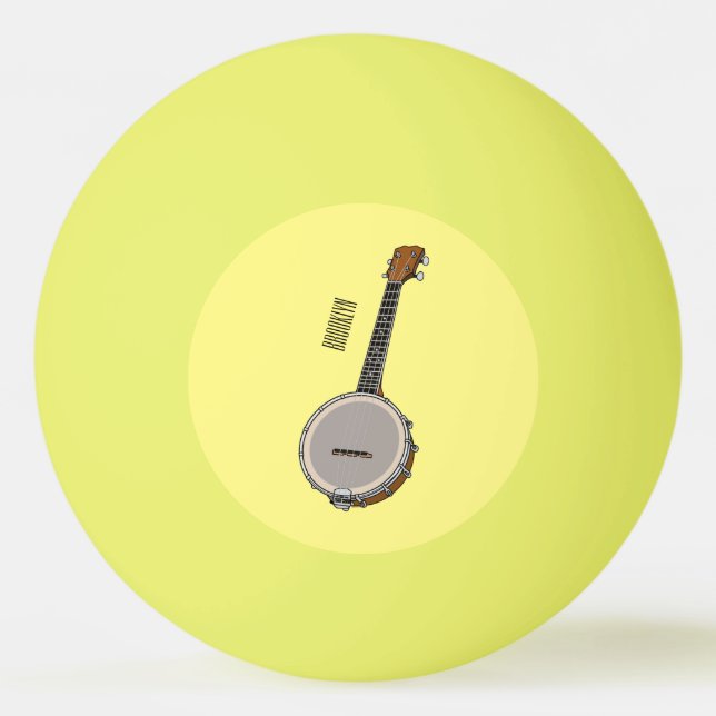 Bolinha De Ping Pong Ilustração de desenho animado do Banjo (Frente)