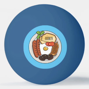 Bolinha De Ping Pong Ilustração de desenho animado do café da manhã em