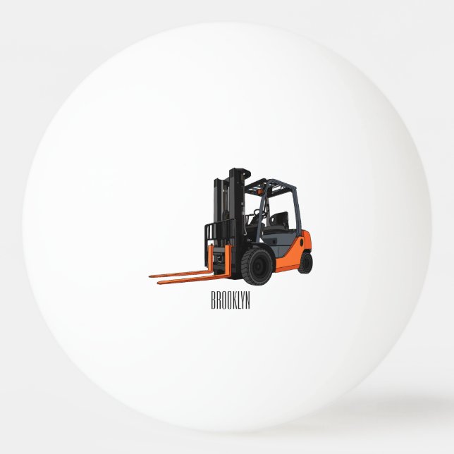 Bolinha De Ping Pong Ilustração de desenho animado do empilhador (Frente)