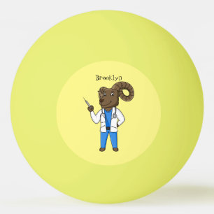 Bolinha De Ping Pong Ilustração de desenho animado do médico de ovel