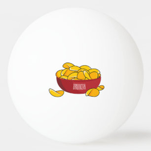 Bolinha De Ping Pong Ilustração de desenho animado em chip de batata
