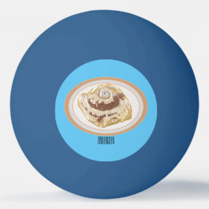 Bolinha De Ping Pong Ilustração de desenho animado em rolo de canela