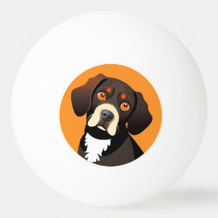 Bolinha De Ping Pong Ilustração de desenho animado fofo de um cachorrin