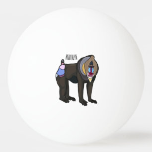 Bolinha De Ping Pong Ilustração de desenho animado Mandrill