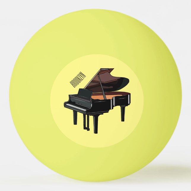 Bolinha De Ping Pong Ilustração de desenho animado Piano (Frente)