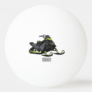 Bolinha De Ping Pong Ilustração de desenho animado Snowmobile