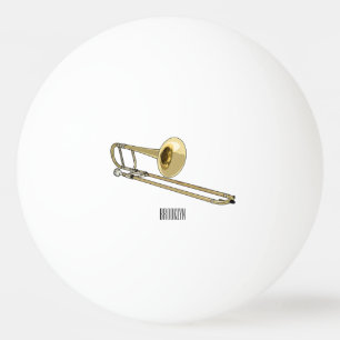 Bolinha De Ping Pong Ilustração de desenho animado Trombone