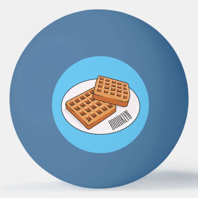 Bolinha De Ping Pong Ilustração de desenho animado Waffle (Frente)
