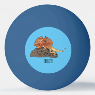 Bolinha De Ping Pong Ilustração de desenho de lagarto de pescoço frito