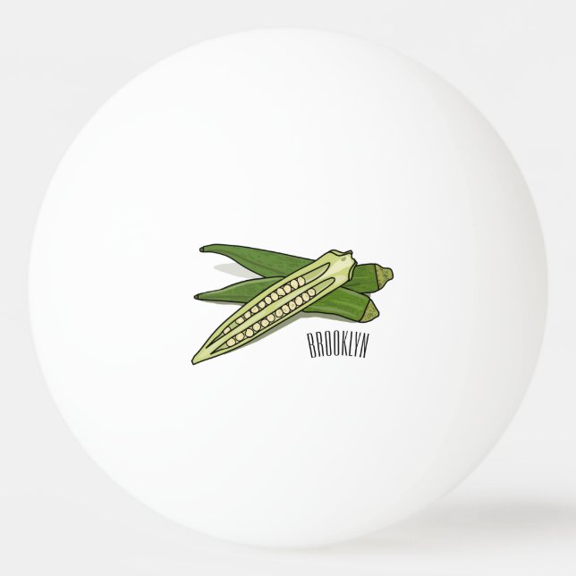 Bolinha De Ping Pong Ilustração de desenho de Okra (Frente)