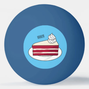 Bolinha De Ping Pong Ilustração de desenho do bolo de veludo vermelho