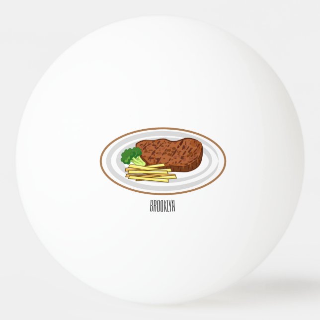 Bolinha De Ping Pong Ilustração de desenho em bife (Frente)
