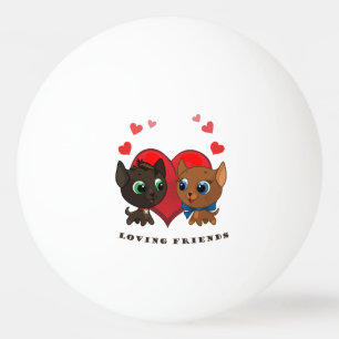 Bolinha De Ping Pong ilustração de gatinho e gatinho