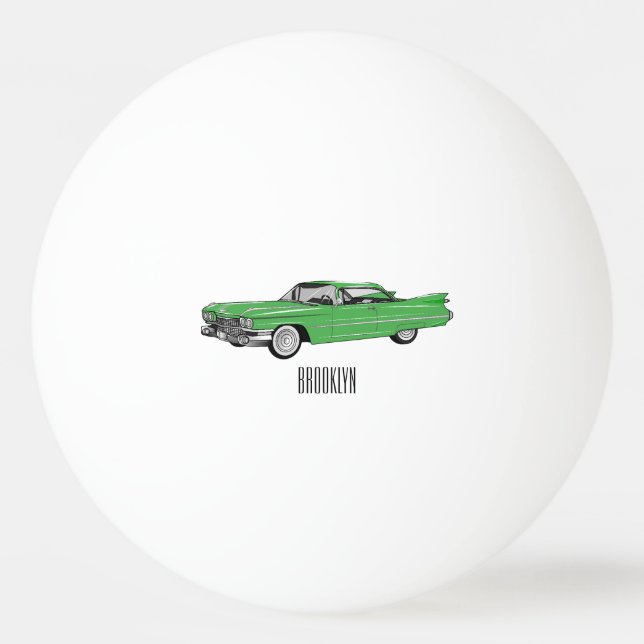 Bolinha De Ping Pong Ilustração do desenho animado Classic car 1959 (Frente)