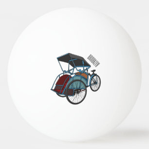 Bolinha De Ping Pong Ilustração do desenho do rickshaw Ciclo