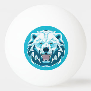 Bolinha De Ping Pong Ilustração Geométrica de Urso Polar Feroz