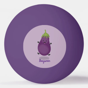 Bolinha De Ping Pong Imagem de desenho animado de beringela doce e feli
