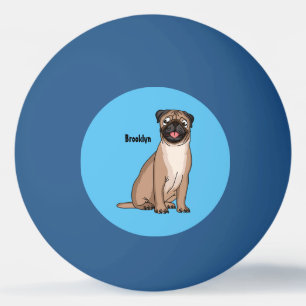 Bolinha De Ping Pong Imagem de desenho animado de cachorro feliz e engr