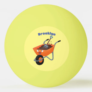 Bolinha De Ping Pong Imagem de desenho animado de carrinho de mão laran